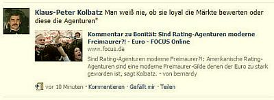 gefunden am 30. April 2010 - "Sind amerikanische Ratig-Agenturen moderne Freimaurer!?"